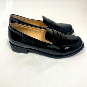 Women Pumps Oxford Low Heel Formal Round Toe College Loafer Patent Leather Shoes